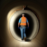 Uomo che sta lavorando in un tunnel e ha bisogno di un questionario claustrofobia