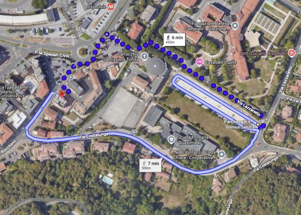 Studio Medicolavoro - Brescia - Percorso Parcheggio a piedi